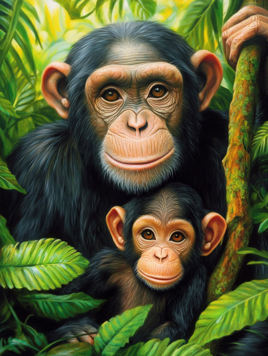 Amour maternel en pleine jungle