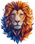 Un lion sculpté dans la nature