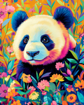 L’ombre douce du panda en fleurs