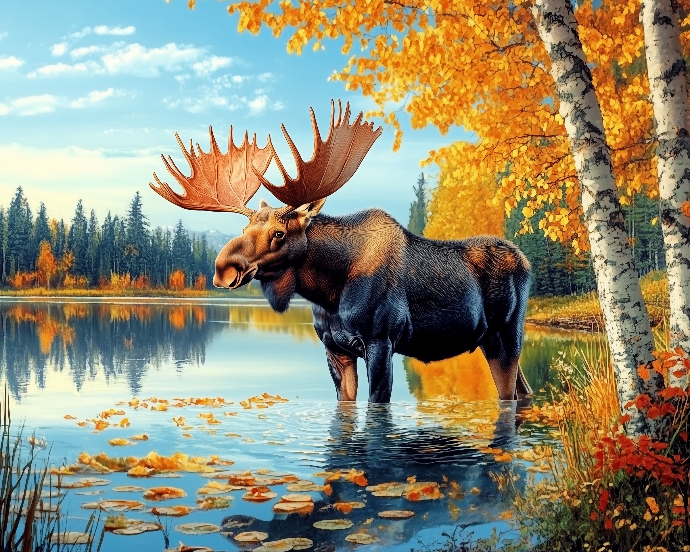 L’orignal et les couleurs d’automne