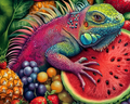 The tropical world of an iguana