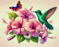 Enchanting encounter amidst the hibiscus