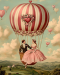 Romantic trip in the air