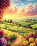 Morning glow in the countryside
