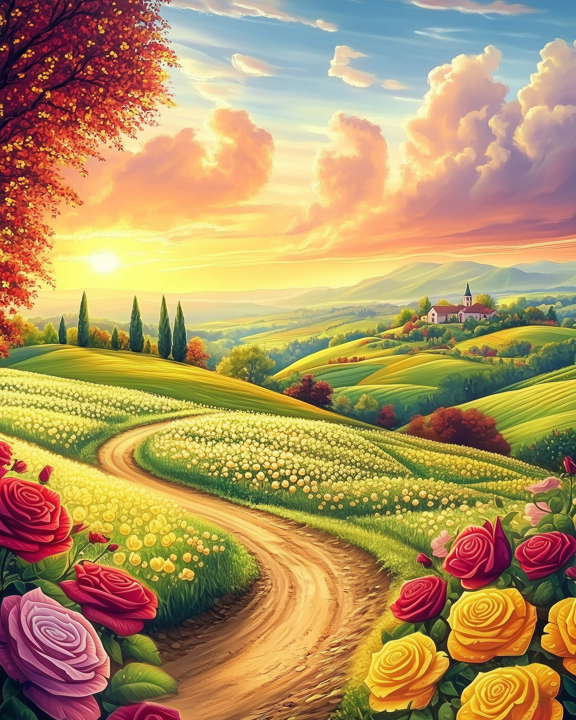 Lueurs matinales en campagne