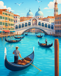 Gondoles sous le pont Rialto