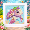 Dive into summer with this diamond painting of a seahorse under a parasol. Complete stand-up kit for a unique summer decoration. Create your marine oasis!