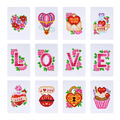 12er-Set Mini Diamond Painting – Liebe und Zärtlichkeit