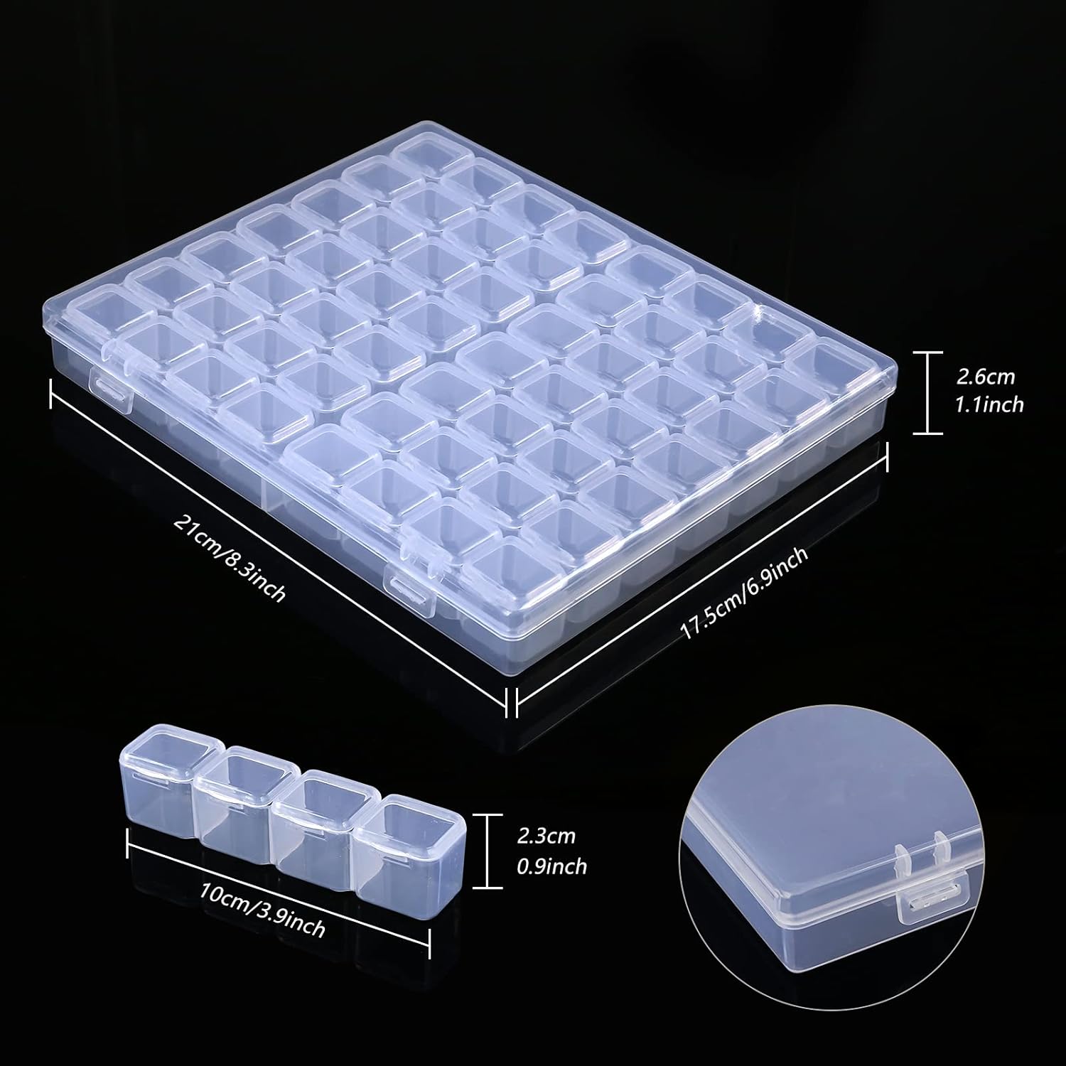 Storage Boxes with 56 Compartments