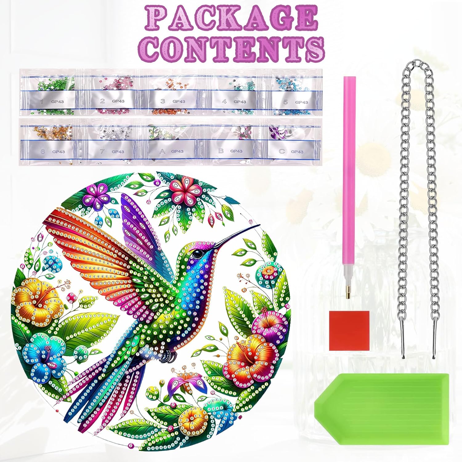 Colibri des Tropiques – Suspension en Broderie Diamant