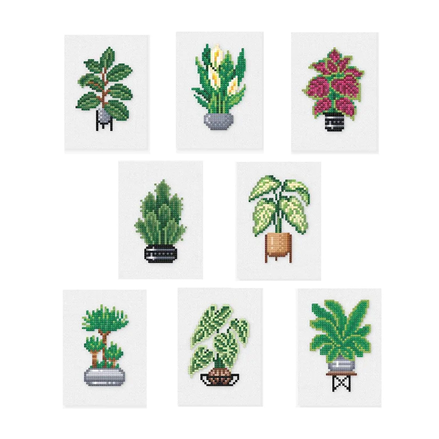Lot de 8 Mini Diamond Painting – Collection Botanique