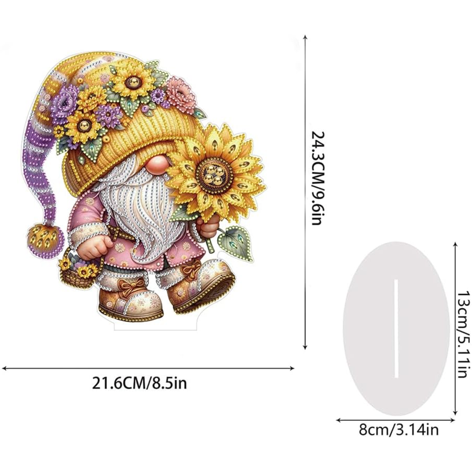 Gnome and Radiant Sunflower – Standing Decorative Object