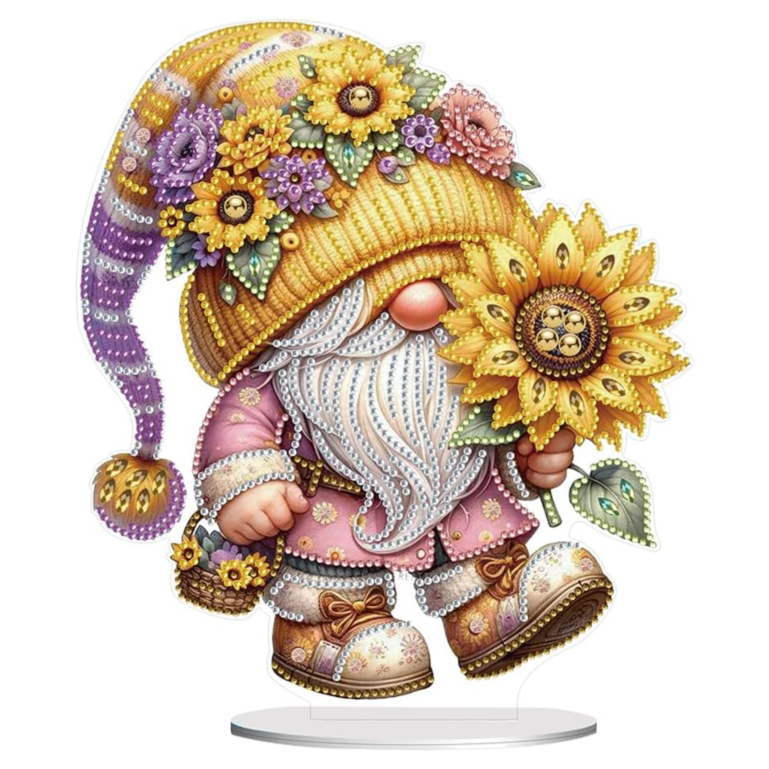 Gnome and Radiant Sunflower – Standing Decorative Object