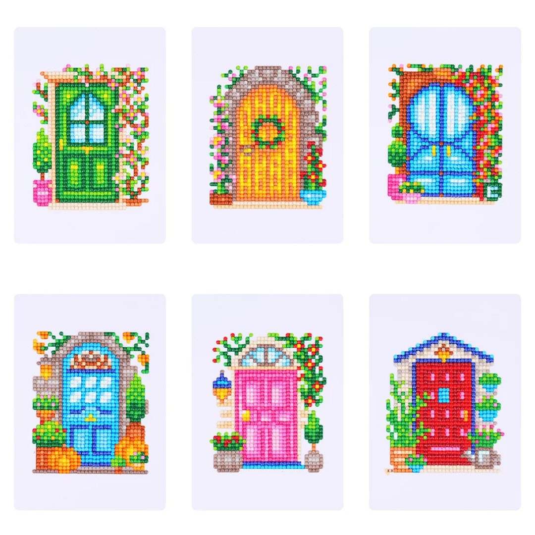 Lot de 6 Mini Diamond Painting – Jolies portes fleuries