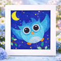 La chouette nocturne – Mini Cadre avec Pied Support