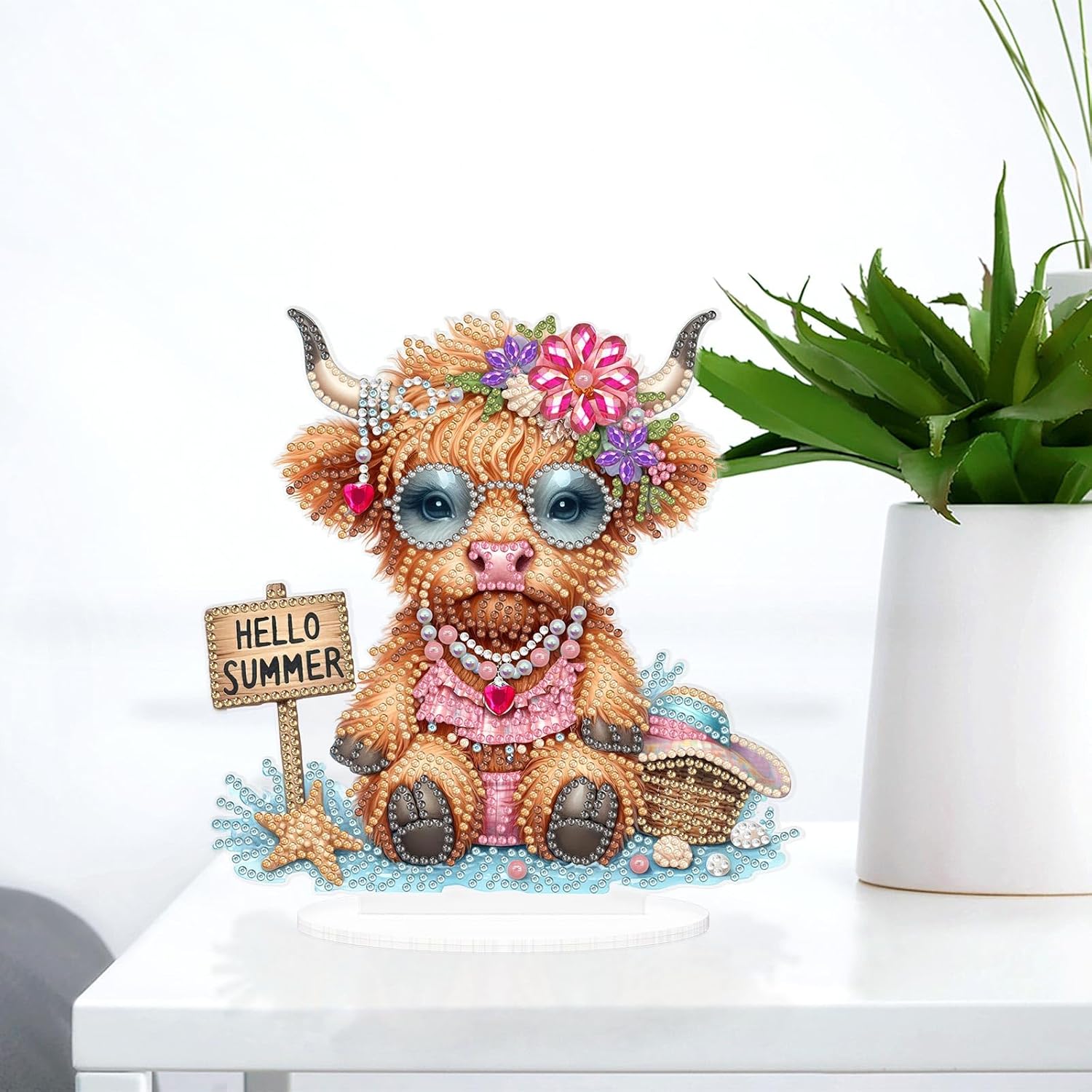 La petite vache des vacances – Objet Décoratif sur Pied