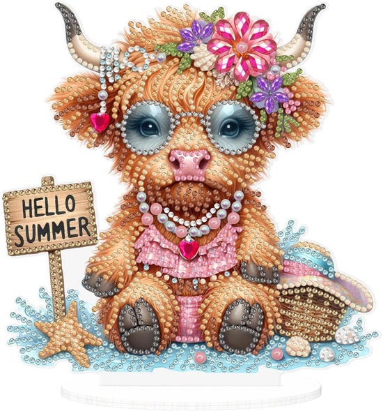 La petite vache des vacances – Objet Décoratif sur Pied
