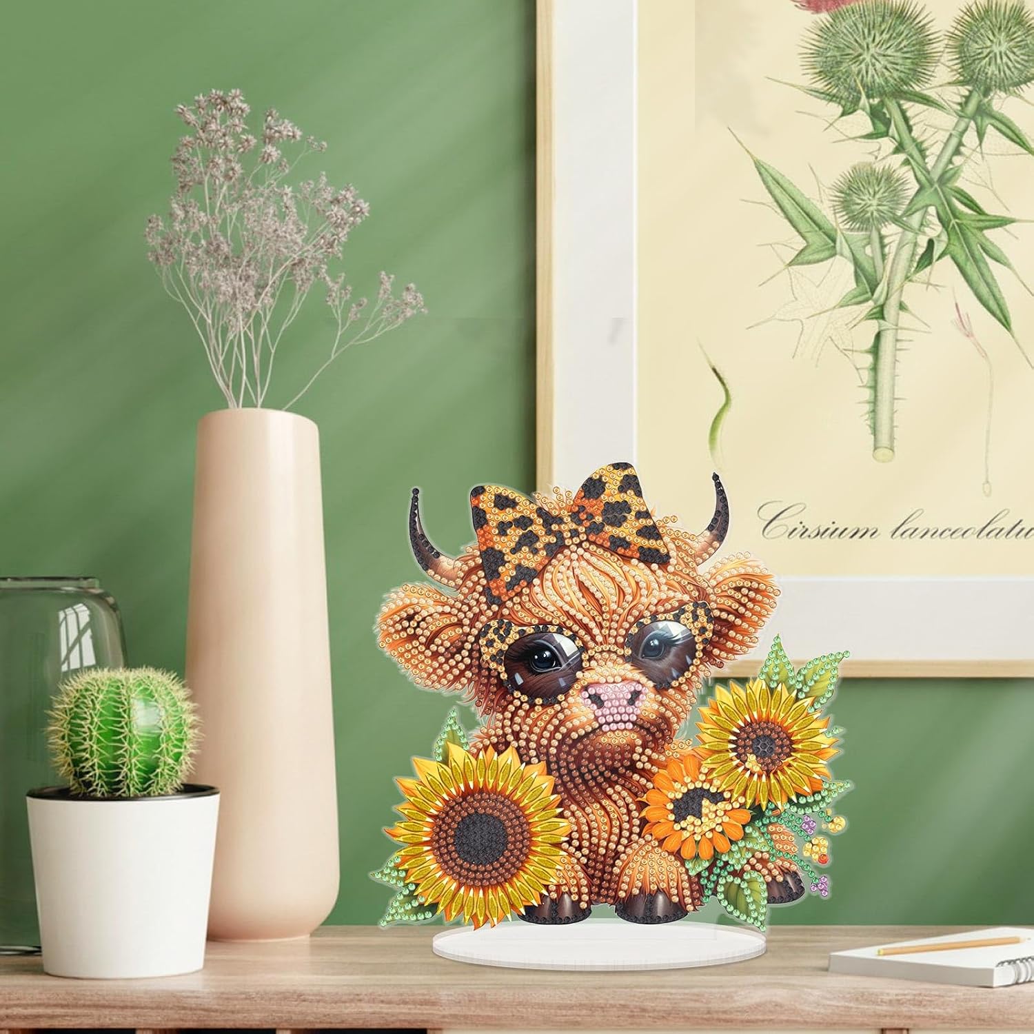 La vache du champ de tournesols – Objet Décoratif sur Pied