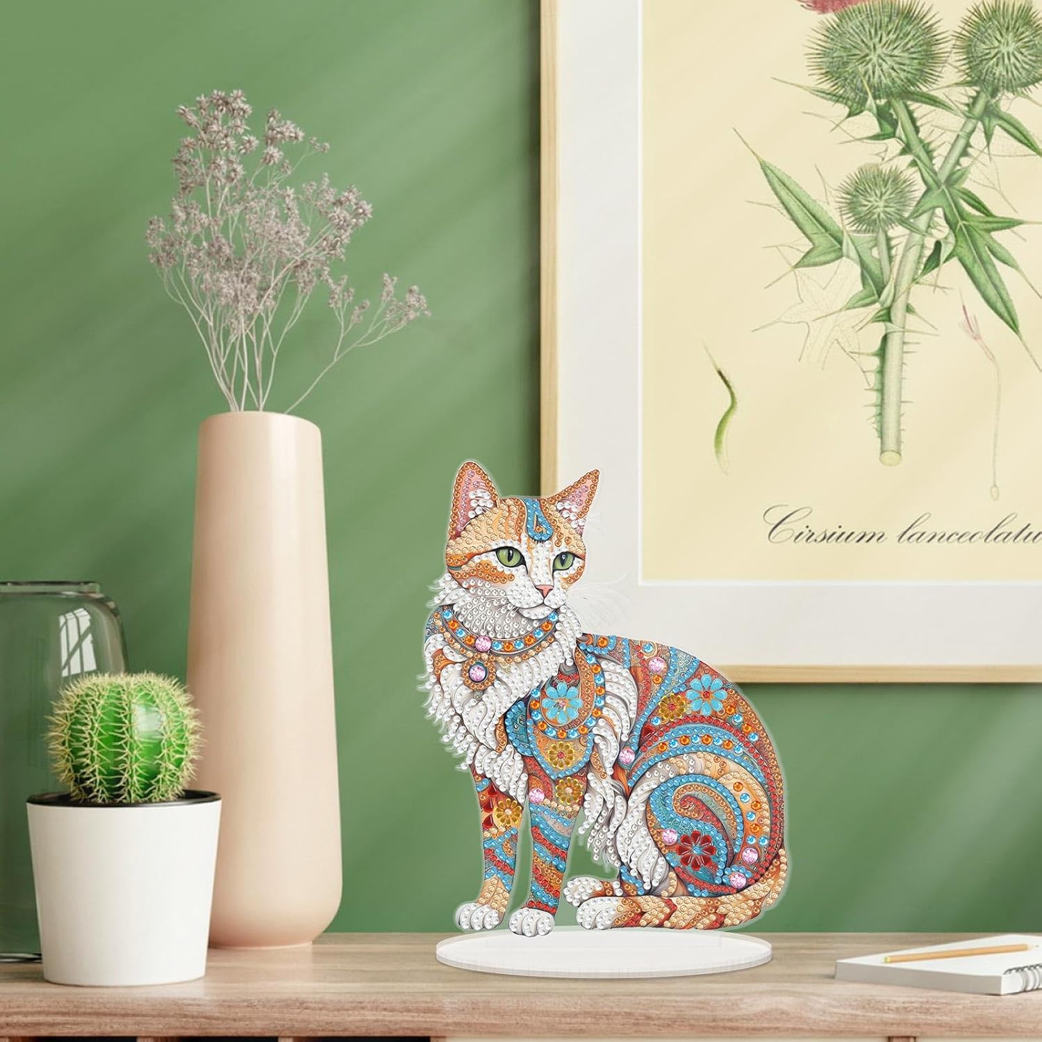 Le chat mosaïque – Objet Décoratif sur Pied