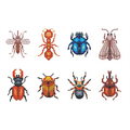 Lot de 8 Mini Diamond Painting – Le monde fascinant des insectes