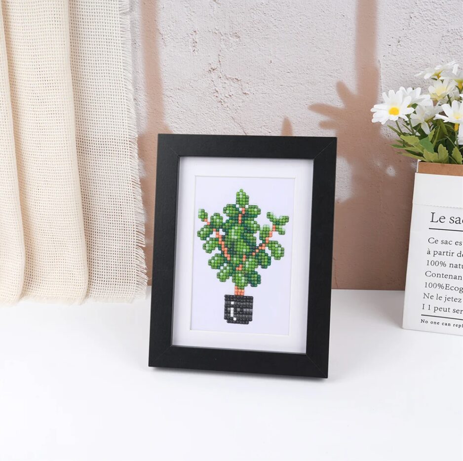 12er-Set Mini Diamond Painting – Zimmerpflanzen