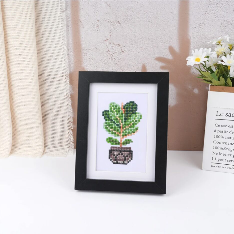12er-Set Mini Diamond Painting – Zimmerpflanzen