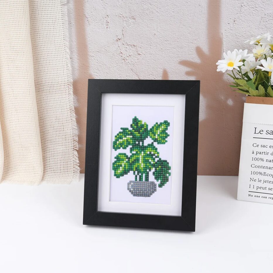 12er-Set Mini Diamond Painting – Zimmerpflanzen