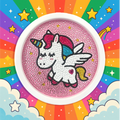 Licorne Magique – Mini Cadre avec Pied Support
