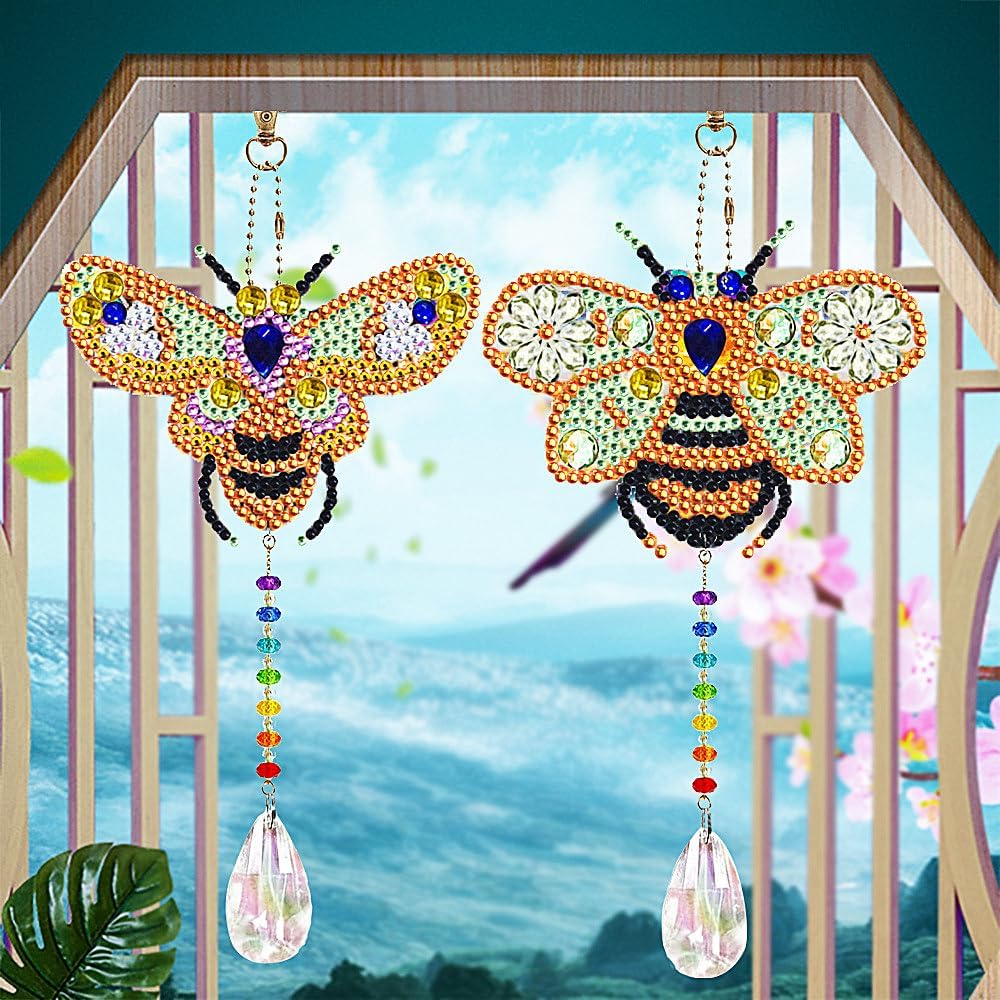 Set of 2 Suncatchers - Bees' Melody 🐝🌈
