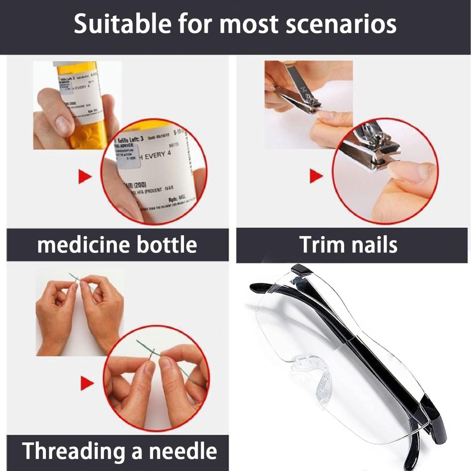 Magnifying glasses for improved precision
