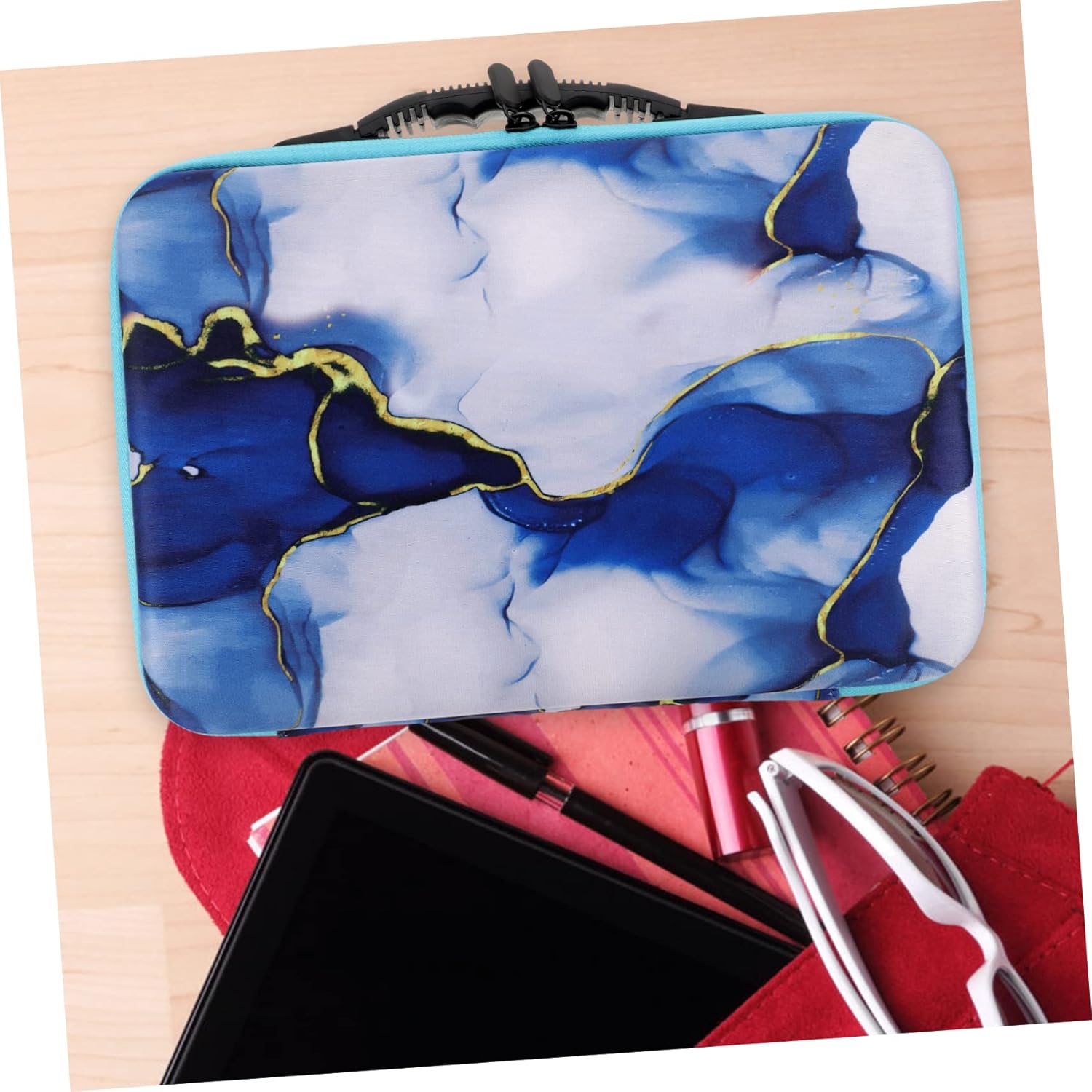 Valise 60 compartiments – Motif Bleu Marbré