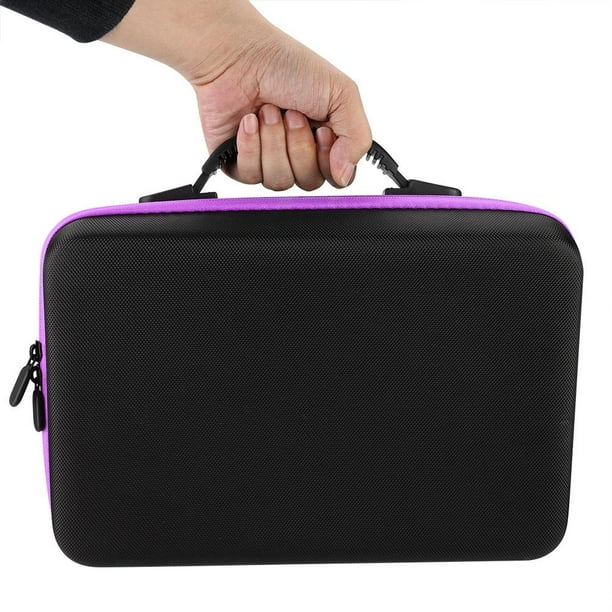 Valise 60 compartiments - Motif Noir et fermeture violette