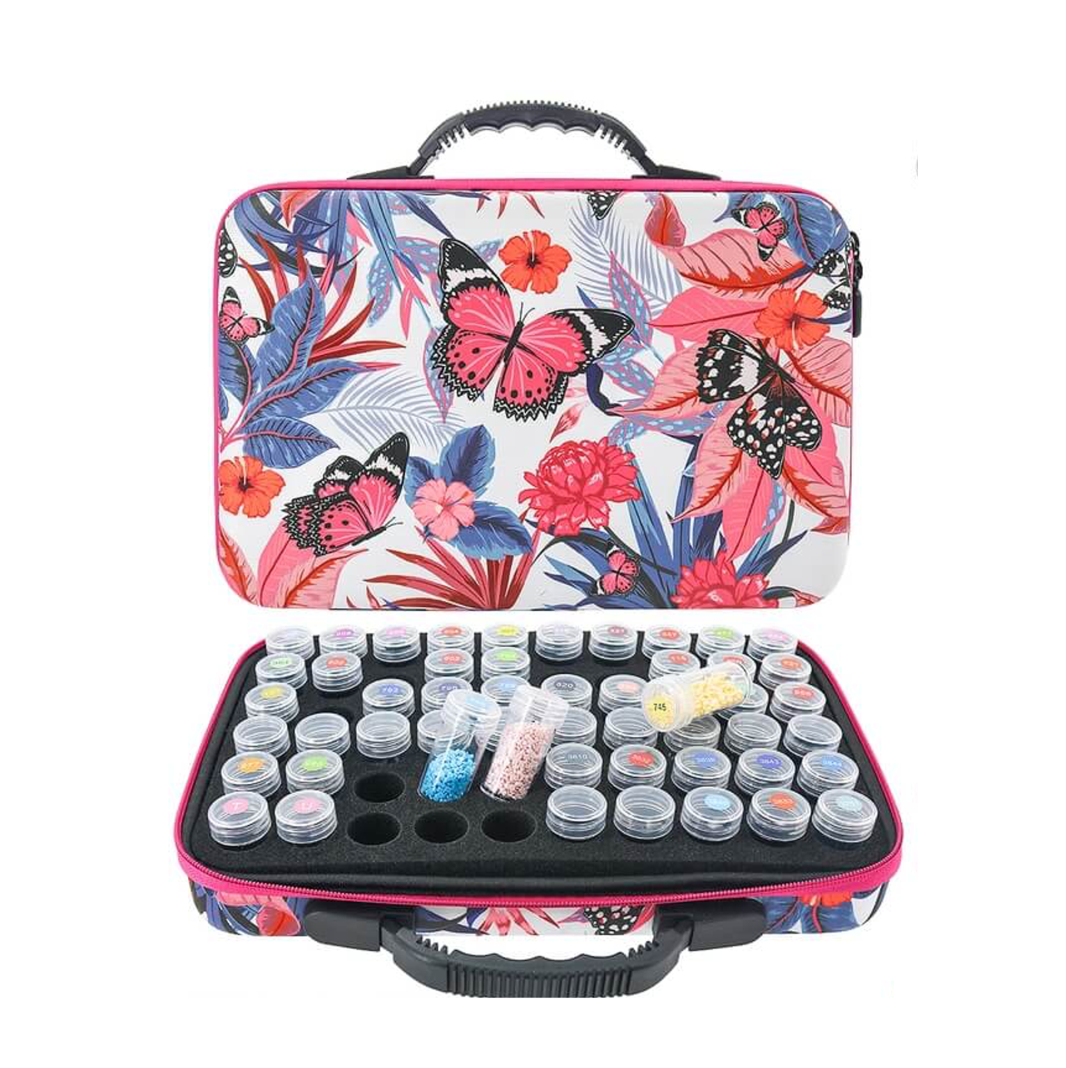 Valise 60 compartiments – Motif Papillons Tropicaux