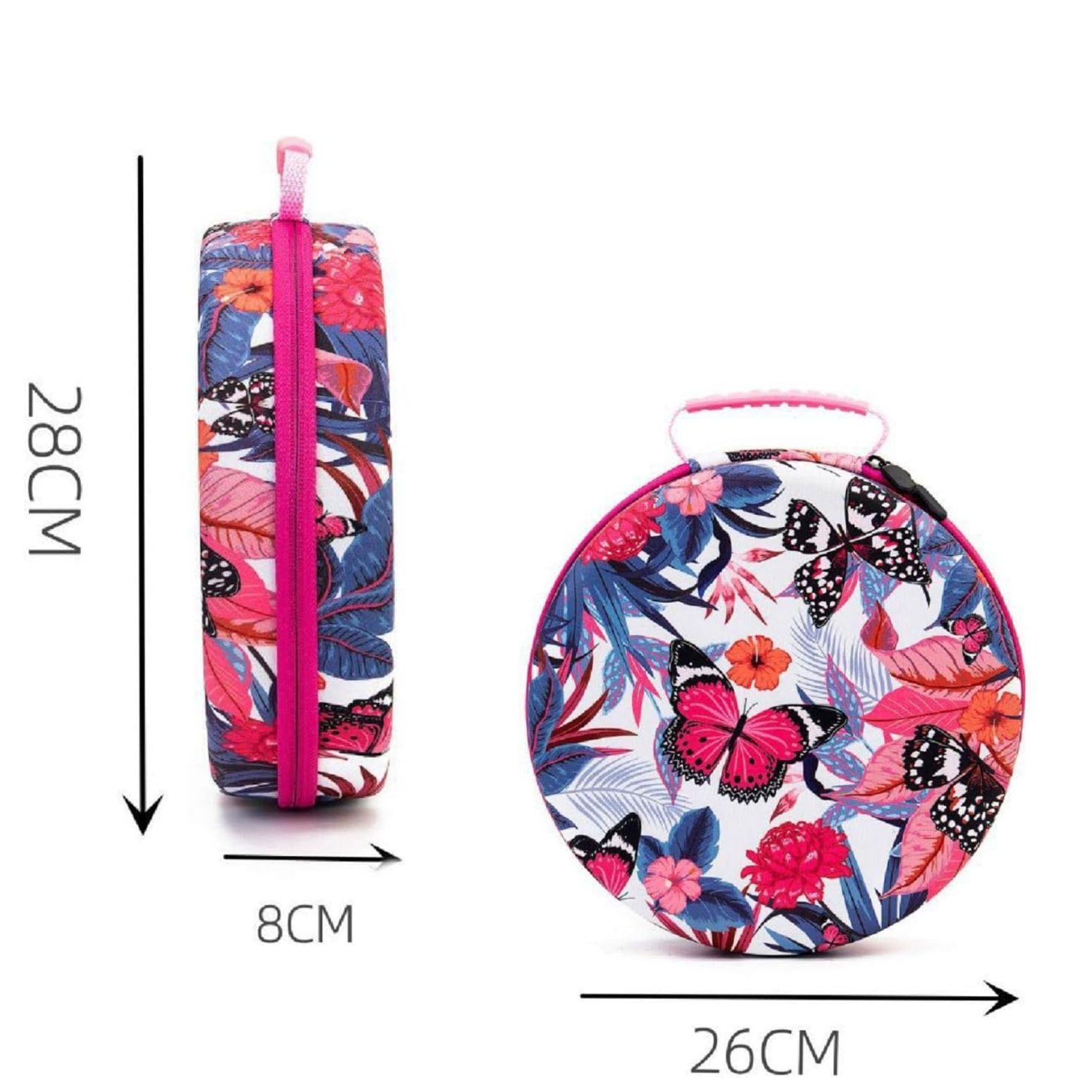 Valise Ronde 60 compartiments – Motif Papillons Tropicaux
