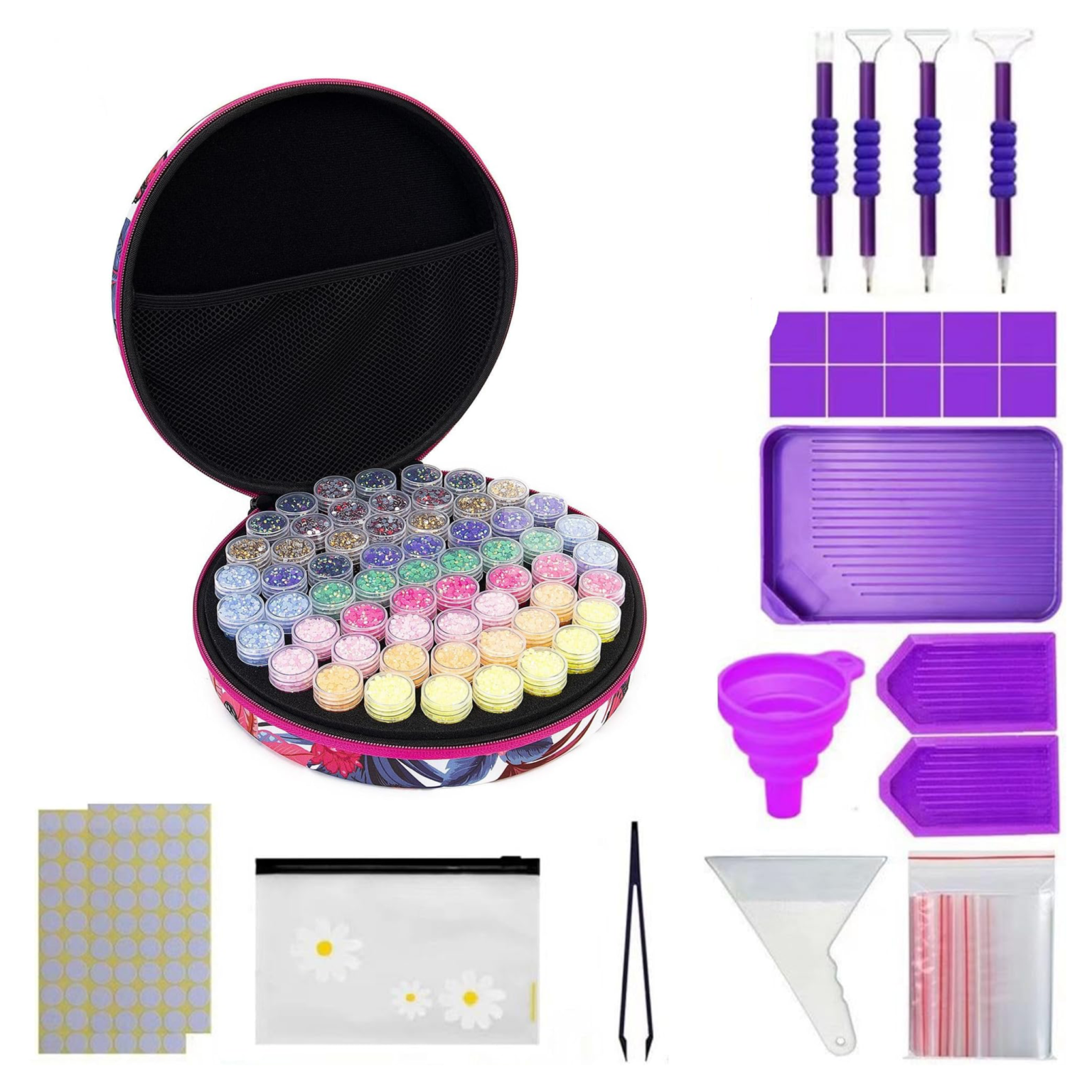 Valise Ronde 60 compartiments – Motif Papillons Tropicaux