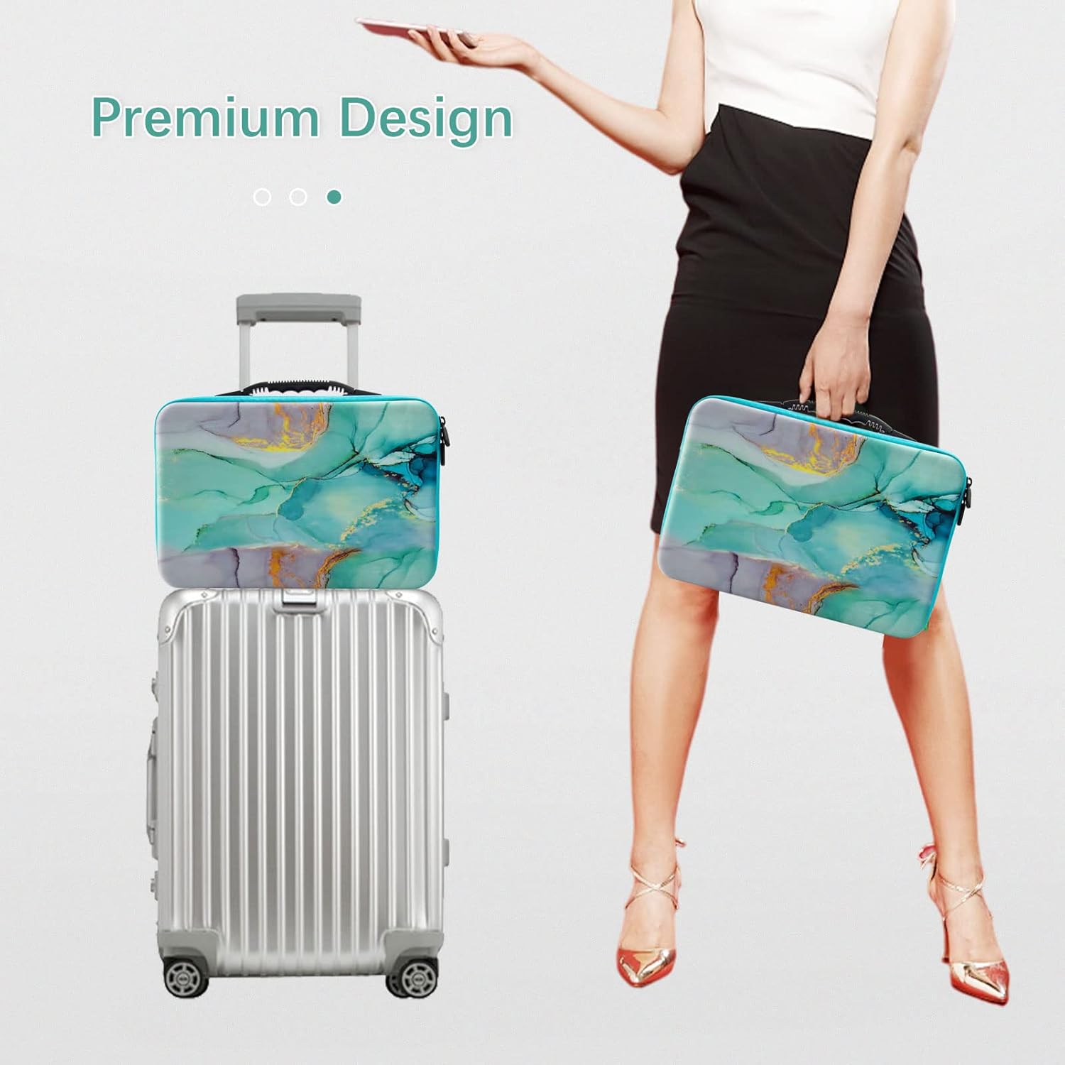 60-Compartment Case – Green Marble Pattern