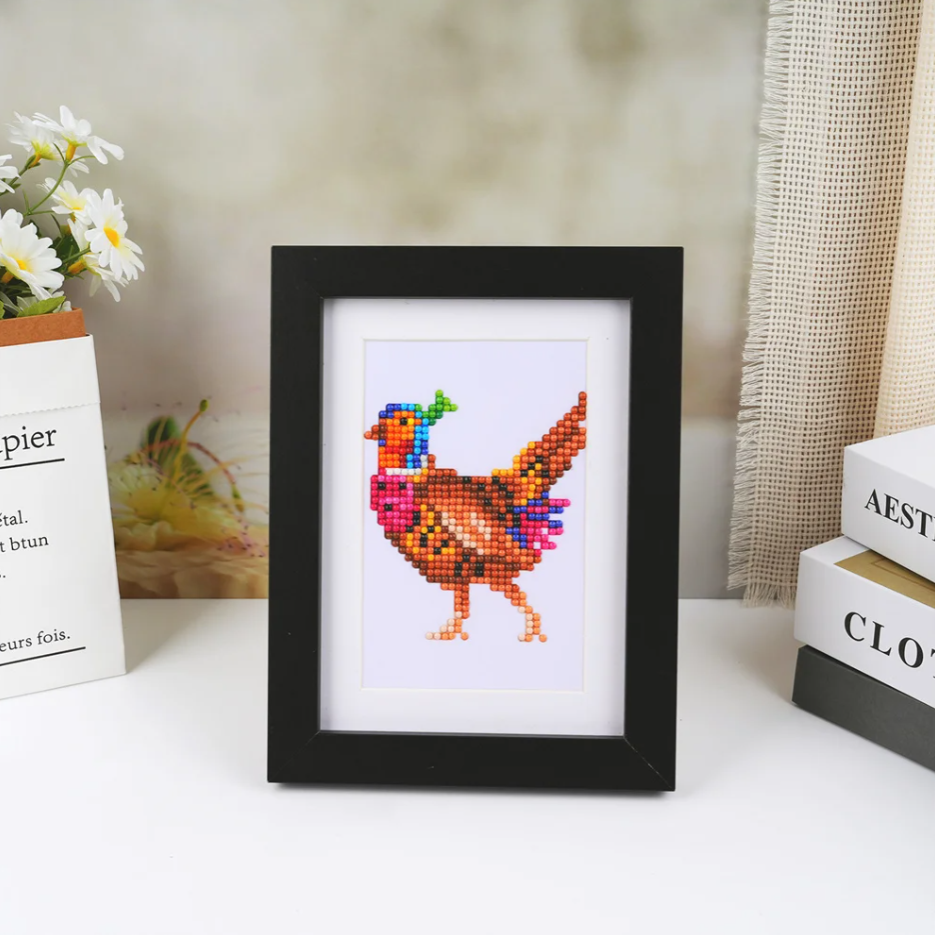 Lot de 8 Mini Diamond Painting - Oiseaux exotiques et fleuris