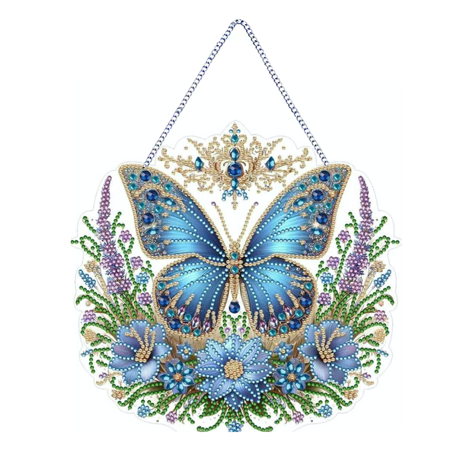 Royal Blue Butterfly – Diamond Painting Hanging Decoration