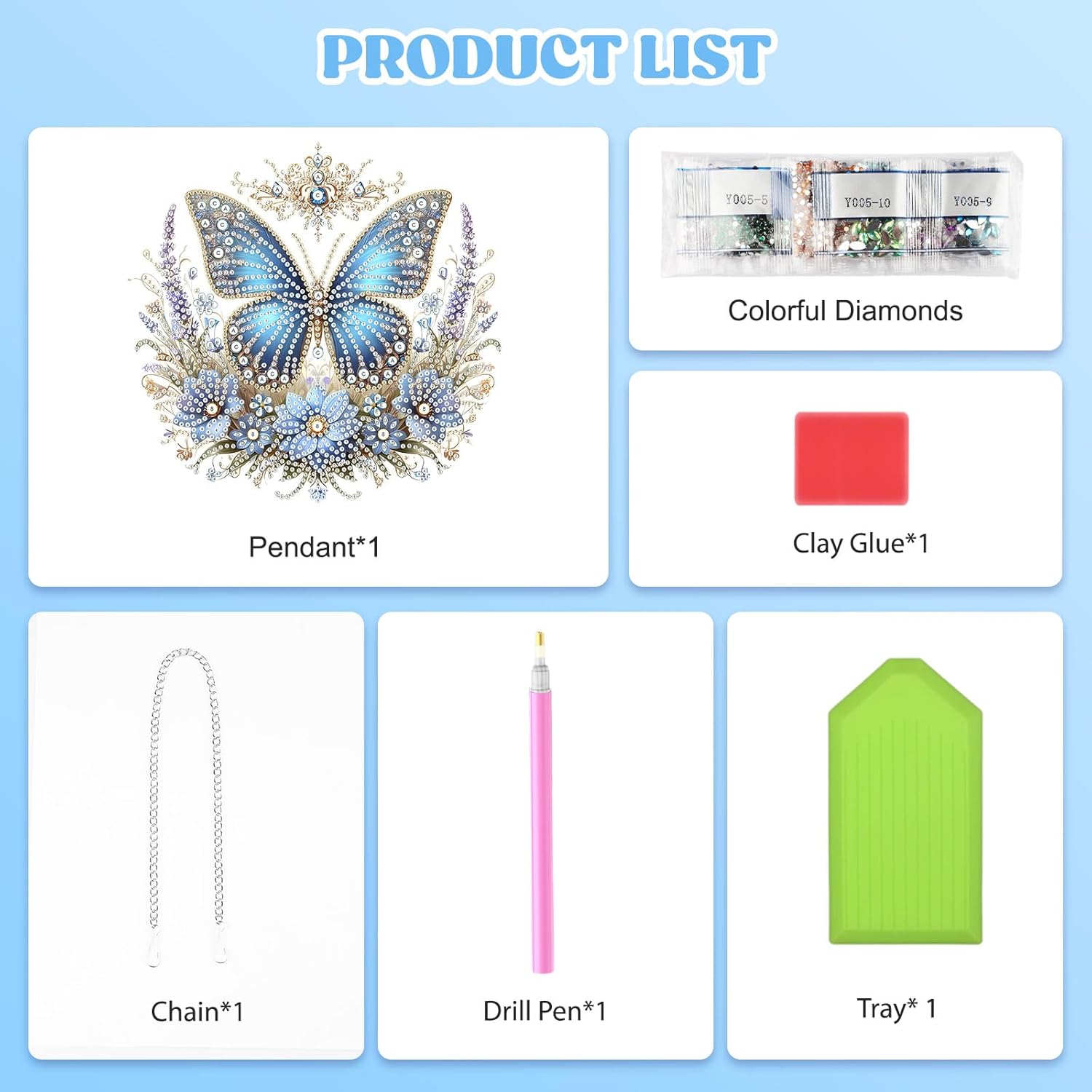 Royal Blue Butterfly – Diamond Painting Hanging Decoration