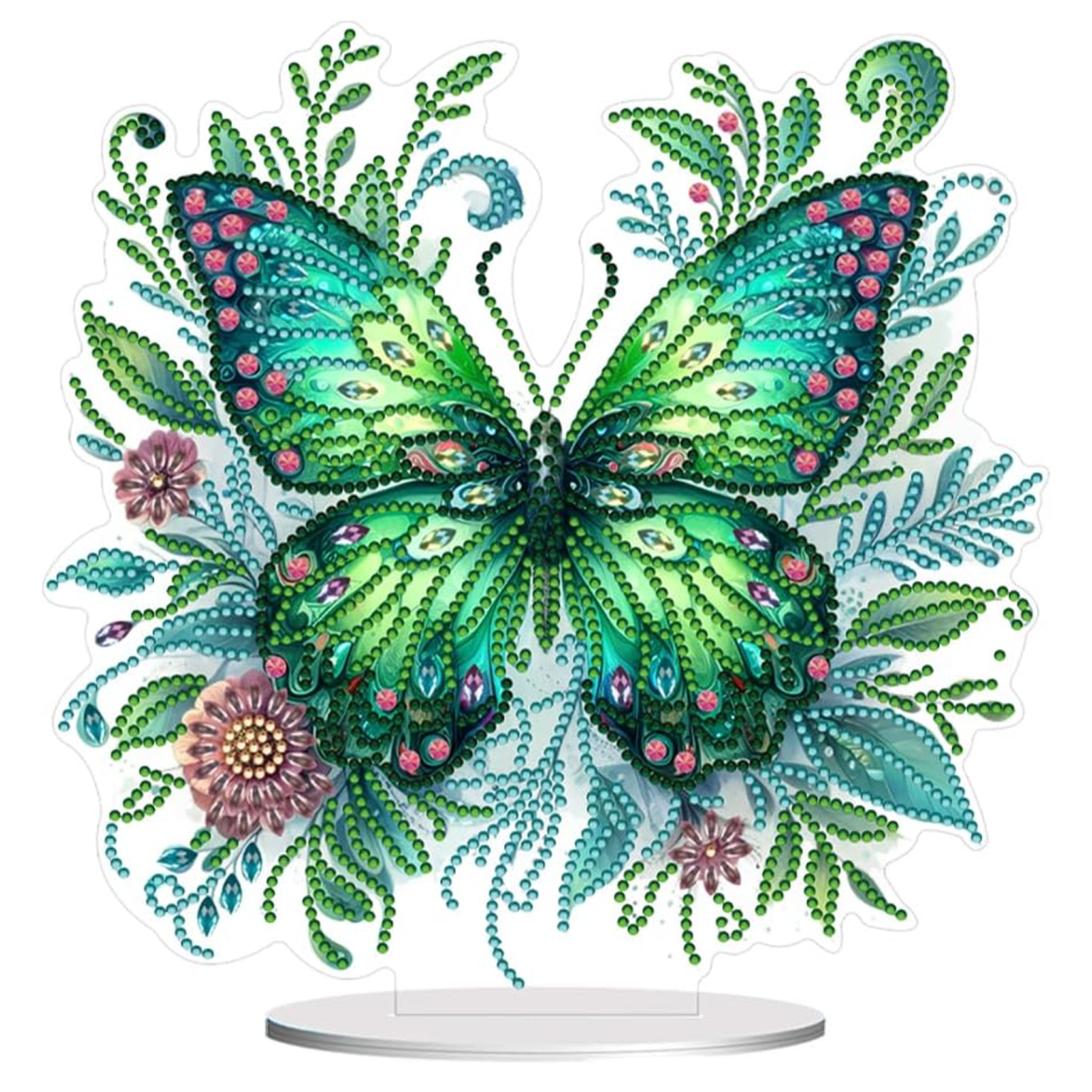 Papillon Émeraude – Objet Décoratif sur Pied
