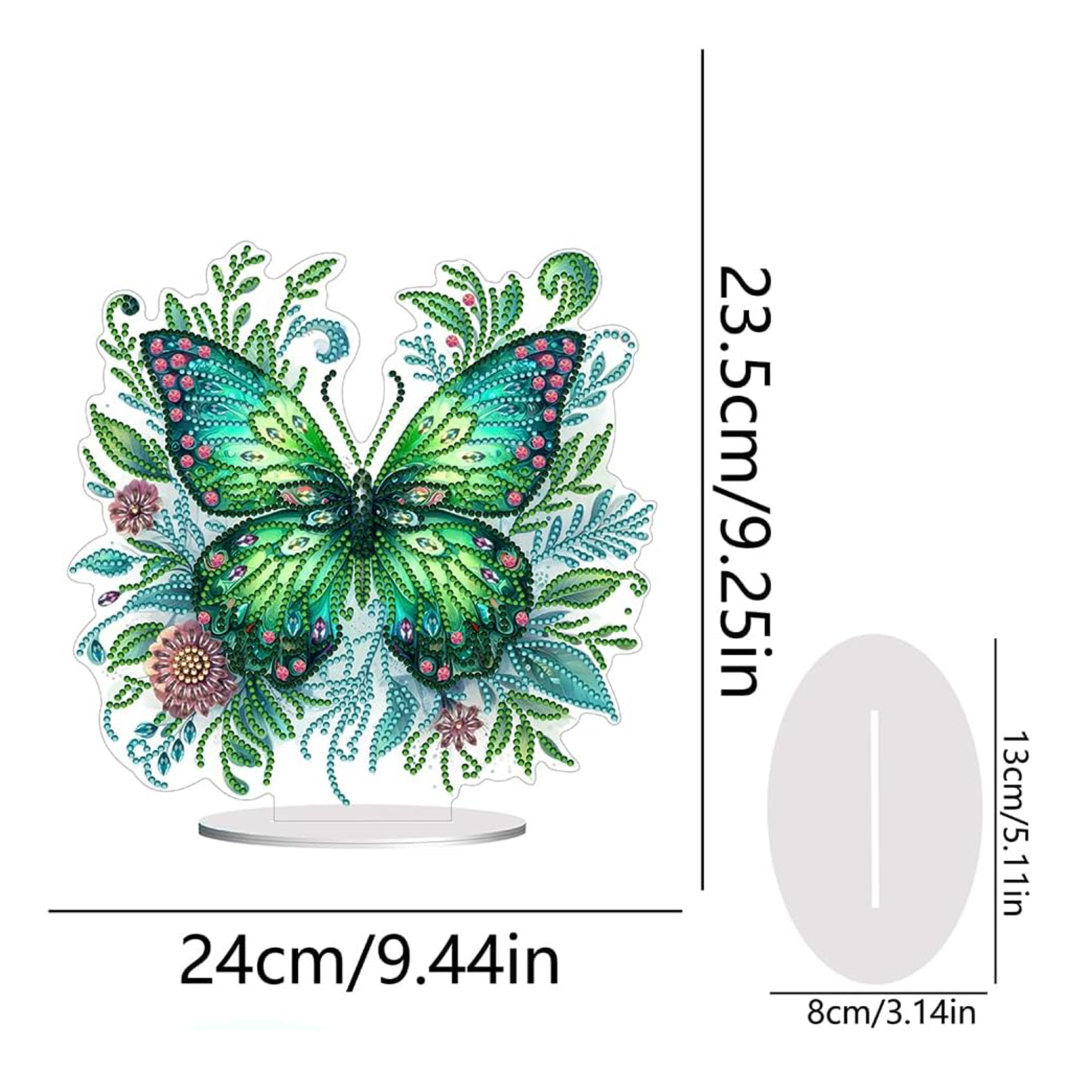 Papillon Émeraude – Objet Décoratif sur Pied