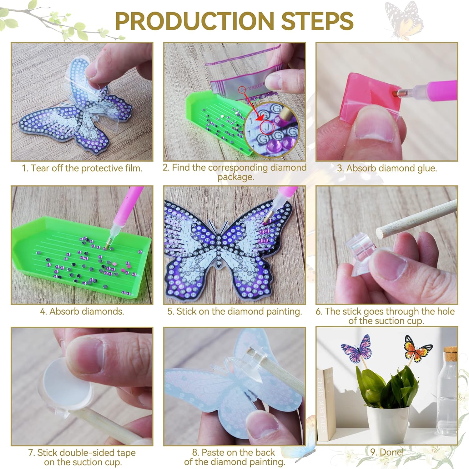 Sparkling Butterflies - Plant Decoration