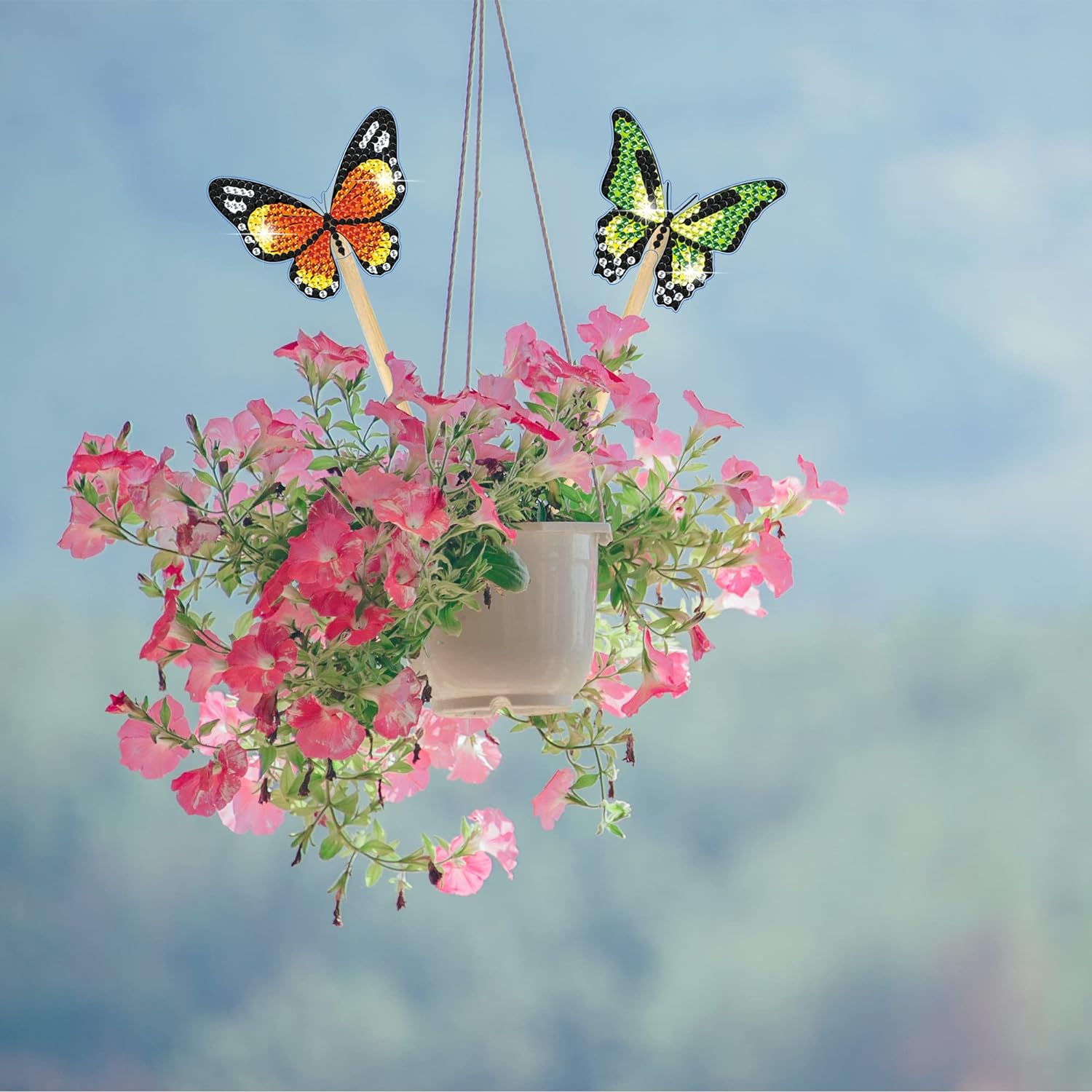Papillons Étincelants - Décoration pour Plantes