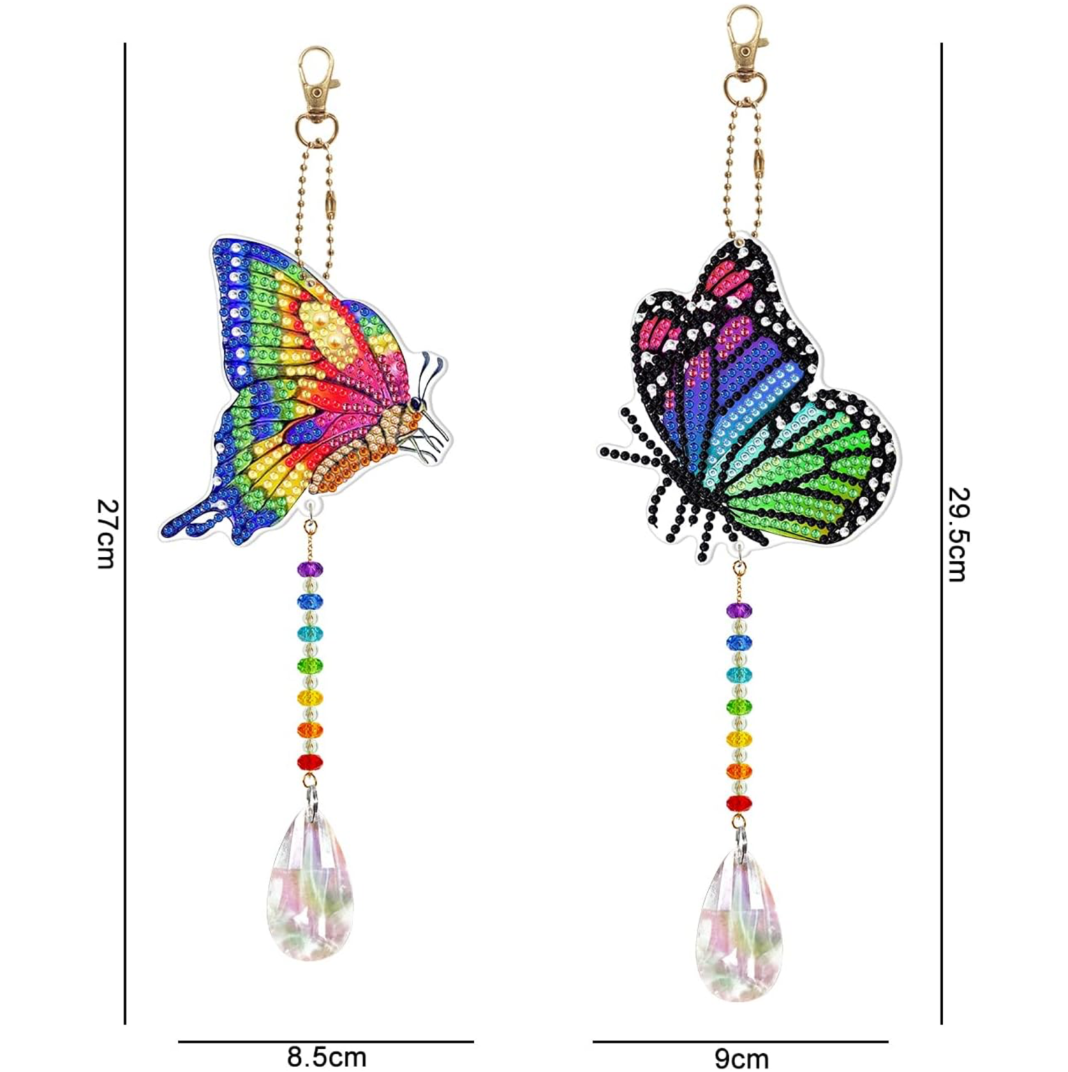 Set of 2 Rainbow Butterfly Suncatchers