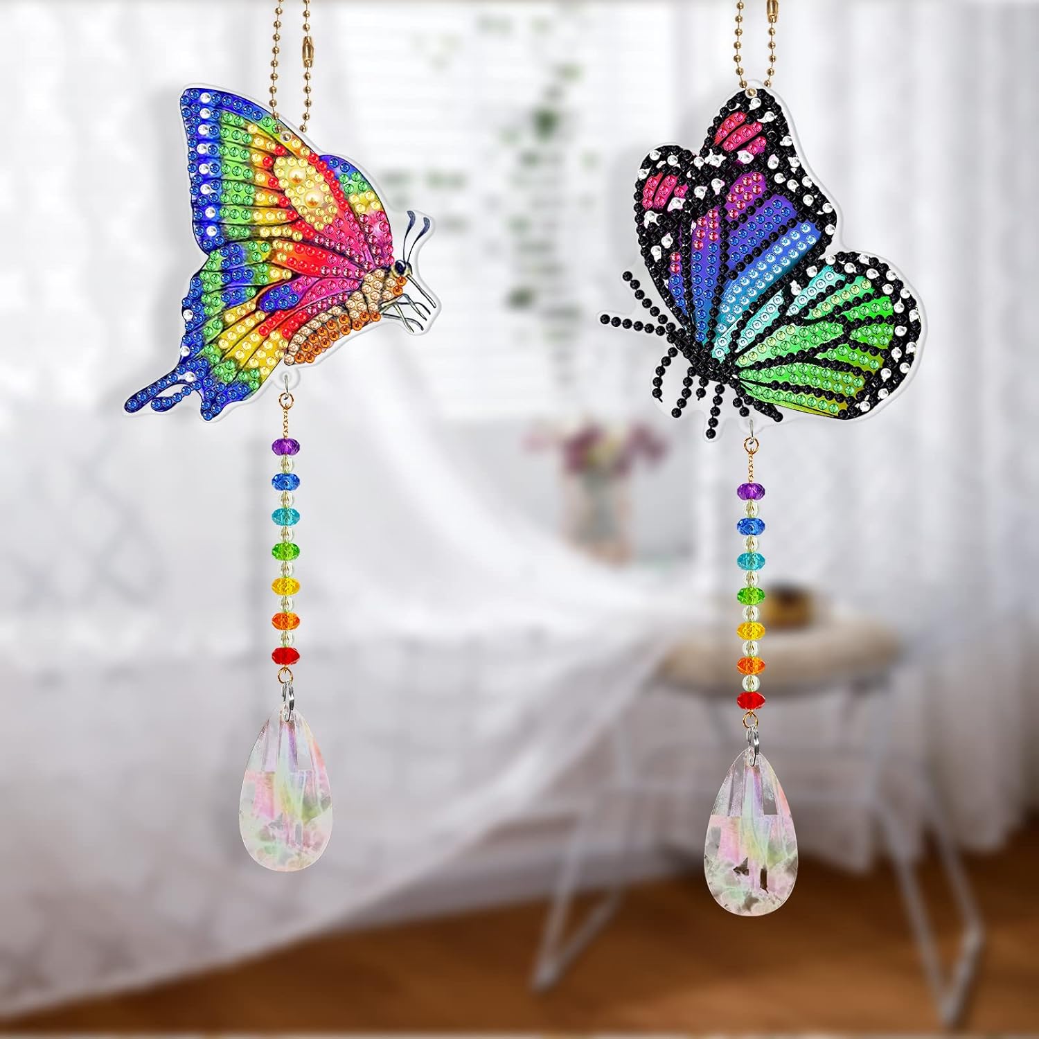 Set of 2 Rainbow Butterfly Suncatchers