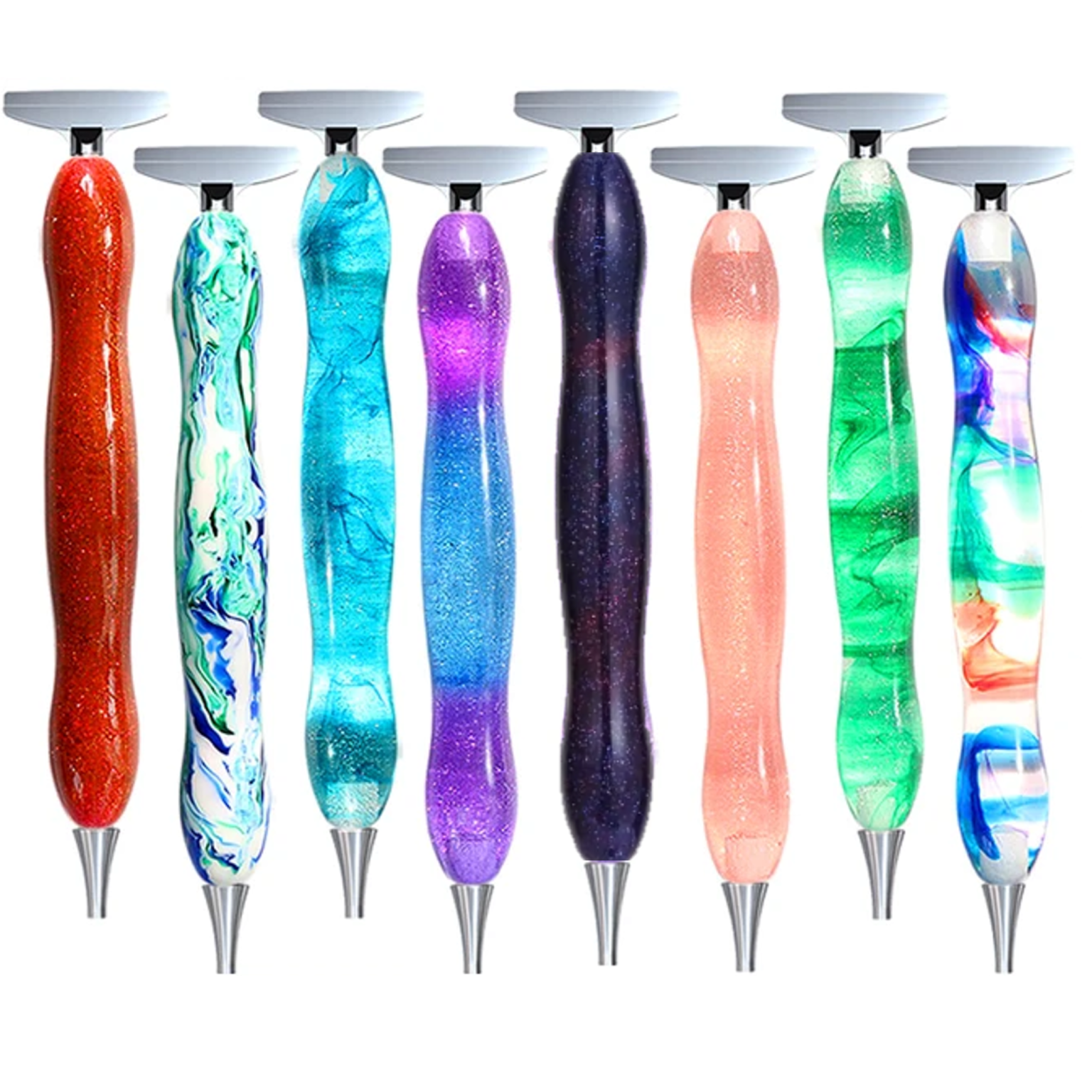 Stylo marbré et à paillettes (différents motifs)