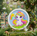 Kleines Einhorn und Sternschnuppe – Minirahmen mit Ständer